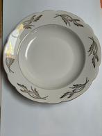 Vintage ensemble de salle à manger bord doré + motif floral, Service complet, Comme neuf, Enlèvement, Autres styles