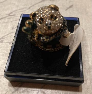 Nouvelle bague extensible ours/panda taille 1, Neuf, Enlèvement ou Envoi, Fer ou Acier, Argent