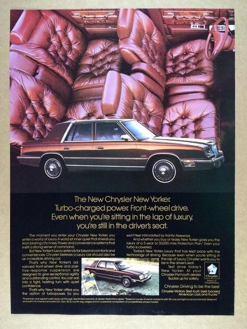 Chrysler New Yorker Sedan 2.2 liter Turbo 1987, Auto's, Oldtimers, Particulier, Boordcomputer, Cruise Control, Elektrische stoelverstelling