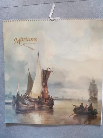 Kalender Maritime met schilderijen van schepen, landkaart beschikbaar voor biedingen