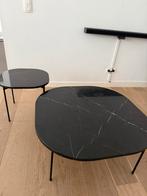 salontafel + bijzettafel zwart marmer - Juntoo, Ophalen, Zo goed als nieuw, Vierkant