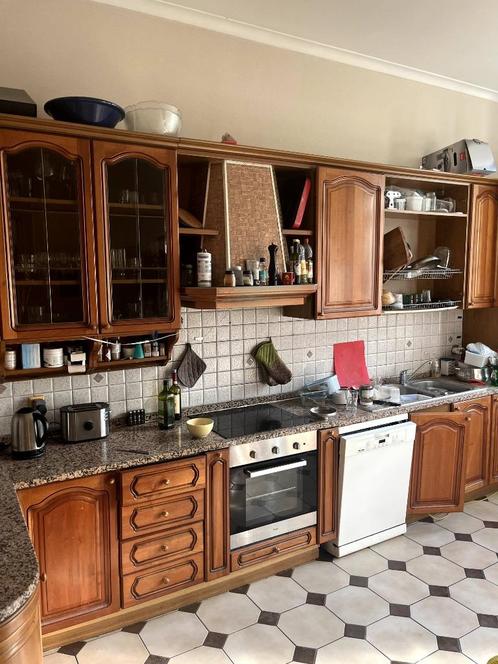 Keuken - Cuisine - Kitchen, Huis en Inrichting, Keuken | Complete keukens, Gebruikt, Hoekkeuken, Bruin, Graniet of Steen, Ophalen