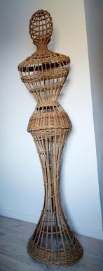 Mannequin midcentury riet/ratan/wicker vintage paspop, Ophalen