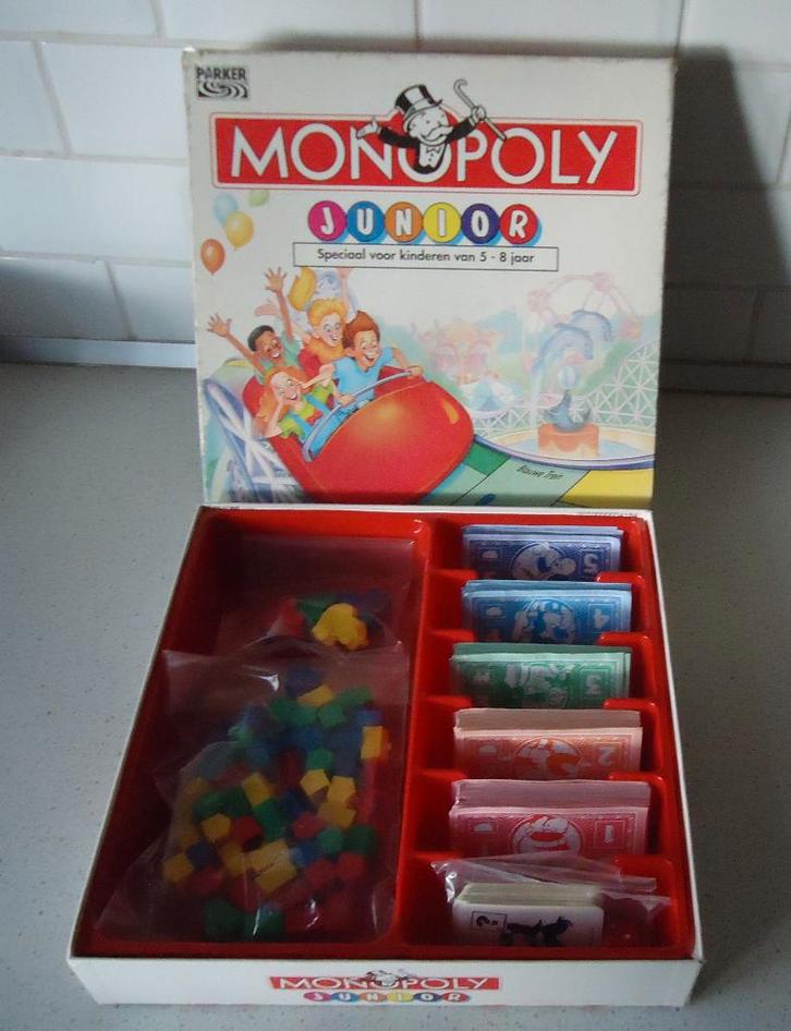 Vintage "Monopoly Junior" van Parker Prima staat., Hobby & Loisirs créatifs, Jeux de société | Jeux de plateau, Comme neuf, 1 ou 2 joueurs