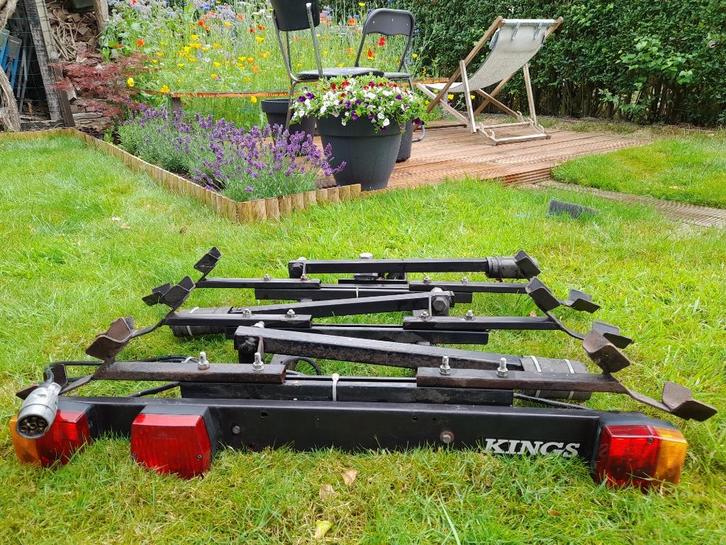 KINGS fietsdrager trekhaak 3 fietsen (made in Belgium), Fietsen en Brommers, Fietsaccessoires | Fietsenrekken, Gebruikt, Ophalen
