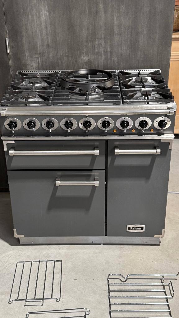 Gas/electro fornuis Falcon 900  Deluxe, Electroménager, Cuisinières, Comme neuf, À Poser, 5 zones de cuisson ou plus, 90 à 95 cm
