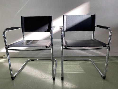 Buisframe design stoel zwart, Huis en Inrichting, Stoelen, Nieuw, Vijf, Zes of meer stoelen, Leer, Metaal, Zwart, Ophalen of Verzenden