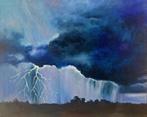 "Thunderstorm" (Oil painting by Kuijken, 24x30 cm), Ophalen of Verzenden