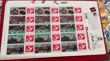 Planche de 15  timbres tintin beschikbaar voor biedingen