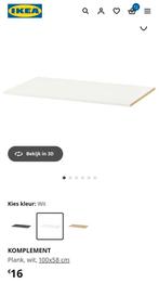 3x ikea komplement plank 100x58cm. - 8€/st - 20€ voor de 3, Huis en Inrichting, Ophalen, Zo goed als nieuw