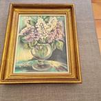 Schilderij - Bloementuil in vaas - olieverf op doek, Ophalen of Verzenden
