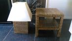 Rieten tafellamp rotan met bijzettafel hoogte 116cm, Enlèvement