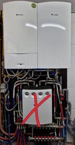 Condensatieketel  met boiler van JUNKER, Doe-het-zelf en Bouw, Ophalen, 20 tot 100 liter, Aardgas, Zo goed als nieuw