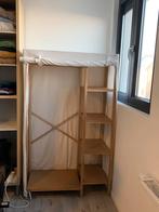Houten Opbergrek met kledinghanger + linnen omhulsel, Ophalen, Overige materialen, 100 tot 150 cm, 100 tot 150 cm