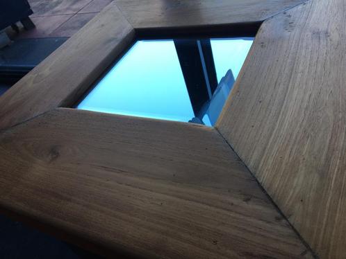 Authentieke houten spiegel 56x57cm, Huis en Inrichting, Woonaccessoires | Spiegels, Zo goed als nieuw, Vierkant, Ophalen of Verzenden