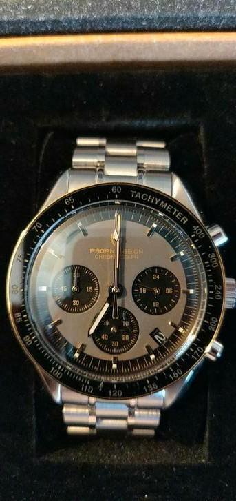 Pagani Design Chronograaf (Omega Speedmaster hommage), Handtassen en Accessoires, Horloges | Heren, Zo goed als nieuw, Polshorloge