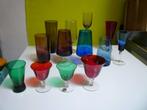 Gekleurde vintage retro glazen, Overige typen, Ophalen of Verzenden, Zo goed als nieuw