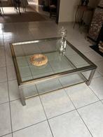 Salontafel goud zilver kleur, Huis en Inrichting, Ophalen, Zo goed als nieuw, Glas