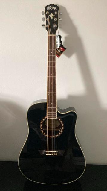Gloednieuwe washburn elektro-akoestische gitaar beschikbaar voor biedingen