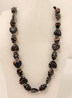 Millefiori halsketting met glazen parels (hart), Overige materialen, Zwart, Nieuw, Ophalen of Verzenden