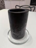 2 bougeoirs en verre rond et bougies, Huis en Inrichting, Woonaccessoires | Kandelaars en Kaarsen, Ophalen, Overige materialen