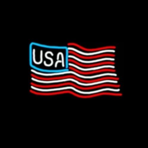 USA vlag neon en veel andere mooie mancave decoratie neons, Collections, Marques & Objets publicitaires, Neuf, Table lumineuse ou lampe (néon)