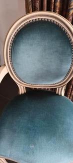 2 antieke bijzet stoelen in velours, Ophalen