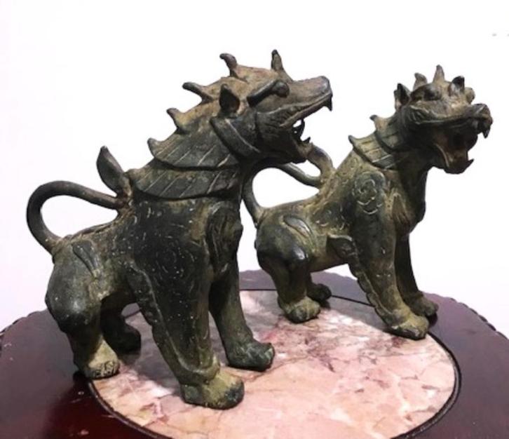 Tempel leeuwen bewakers brons Foo Dogs Antiek😍💎🤗🎁👌, Antiek en Kunst, Kunst | Beelden en Houtsnijwerken, Ophalen of Verzenden