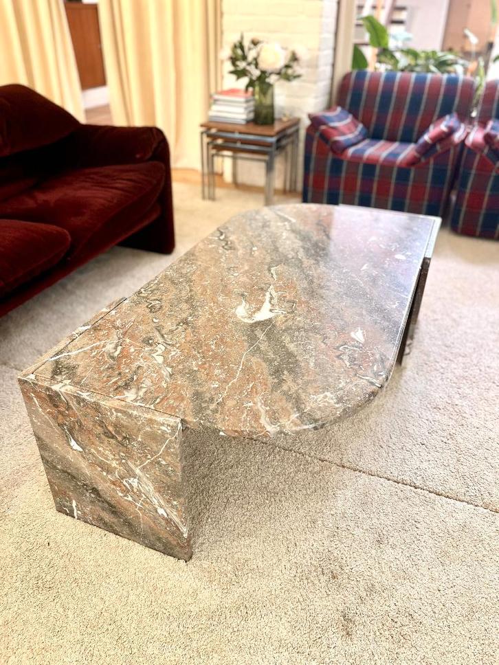 salontafel marmer, Huis en Inrichting, Tafels | Salontafels, Gebruikt, Minder dan 50 cm, 50 tot 100 cm, 100 tot 150 cm, Overige vormen