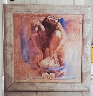 mooie houten kader met romantische print  beschikbaar voor biedingen