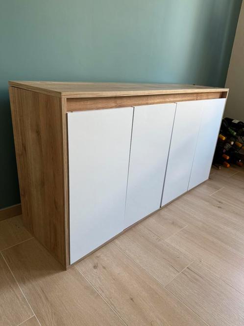 Buffetkast hout-wit zo goed als nieuw, Huis en Inrichting, Kasten | Buffetkasten, Zo goed als nieuw, Minder dan 100 cm, 100 tot 150 cm