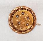 Broche Kempisch 18 kt vintage., Handtassen en Accessoires, Antieke sieraden, Ophalen of Verzenden, Goud, Broche