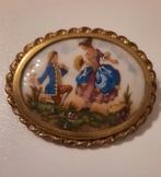 Broche in Limoges porselein, Bijoux, Sacs & Beauté, Broches, Autres couleurs, 4 à 7 cm, Enlèvement, Utilisé