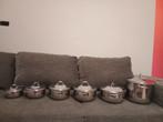 6 marmites inox 18/10 frabosk italy triple fond, Ophalen of Verzenden, Zo goed als nieuw, Inox, Pannenset
