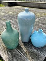 3 bijeenhorende vazen blauw, Maison & Meubles, Accessoires pour la Maison | Vases, Comme neuf, Pierre, Bleu, Enlèvement