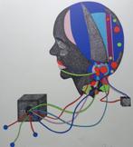 PAUL VAN HOEYDONCK / ROBOTHOOFD / ZEEFDRUK / 76x55cm / SIG, Antiek en Kunst, Ophalen of Verzenden