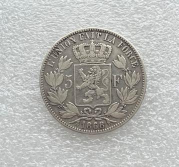 5fr België Leopold II 1868