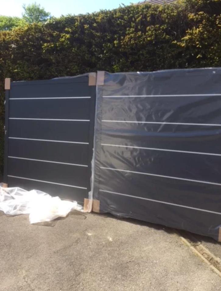 schuifpoort aluminium showrooommodel, Tuin en Terras, Tuinpoorten, Gebruikt, Schuifpoort, Aluminium, Ophalen