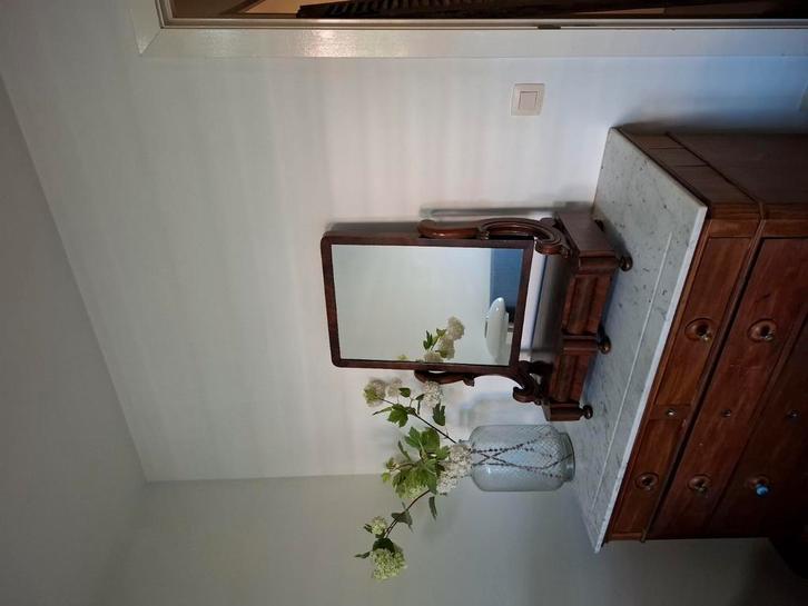 Antieke kapspiegel,  tafelspiegel, Huis en Inrichting, Woonaccessoires | Spiegels, Gebruikt, Ophalen