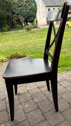 4 Degelijke Houten stoelen  ikea. Nog in zeer goede staat, Ophalen, Gebruikt, Zwart, Vier