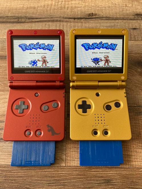 2 Refurbished GBA SP - IPS scherm + nieuwe batterij., Games en Spelcomputers, Spelcomputers | Nintendo Game Boy, Zo goed als nieuw