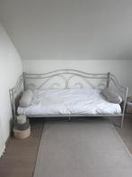 Mooi metalen ijzeren bed 1 persoonsbed incl matras, Beige, Enlèvement ou Envoi, Métal, 200 cm