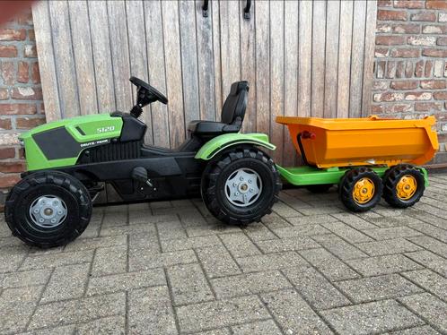 Tractor Deutz met kipkar Joskin, Kinderen en Baby's, Speelgoed | Buiten | Voertuigen en Loopfietsen, Gebruikt, Trapvoertuig, Ophalen of Verzenden