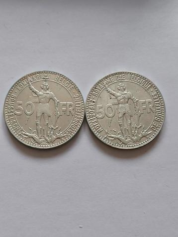 2 pièces de 50 francs expo universelle 1935 beschikbaar voor biedingen