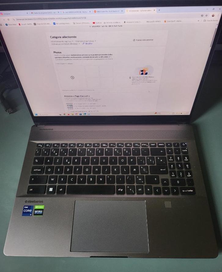 msi creator 16PB12UHST015B, Informatique & Logiciels, Ordinateurs portables Windows, Utilisé, 16 pouces, SSD, 4 Ghz ou plus, 32 GB