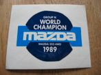 Autocollant ancien Champion du Monde Mazda 323 4WD 1989, Collections, Enlèvement ou Envoi, Neuf, Voiture ou Moto