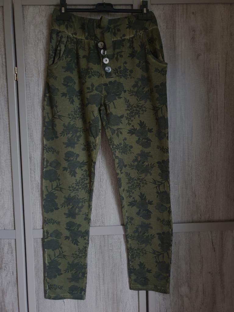 jogging broek groen khaki motief plant bloem S/M Nieuw, Vêtements | Femmes, Culottes & Pantalons, Neuf, Taille 36 (S), Vert, Longs