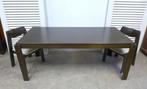 prachtige wenge houten brutalist eettafel, Huis en Inrichting, Ophalen, Brutalist mid century vintage, 200 cm of meer, 50 tot 100 cm