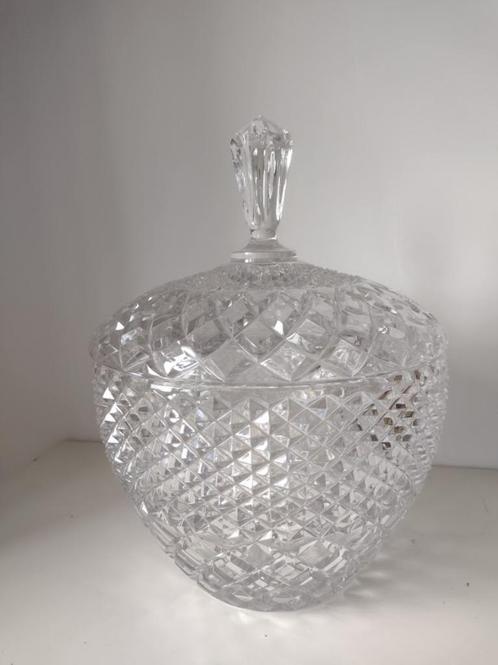 Punchbowl / grote kom met deksel in kristal, Antiek en Kunst, Antiek | Glaswerk en Kristal, Ophalen