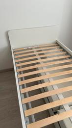 Lit IKEA SLÄKT 90x200 cm avec sommier à lattes LURÖY, Enlèvement, Comme neuf, Blanc, Bois
